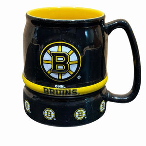 2011 NHL Boston Bruins Mug Black Yellow Barrel Shaped Tumbler Boelter Brands‎